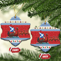Scotland Viking Santa Christmas Ceramic Ornament Funny Reindeer Norse Xmas - Wonder Print Shop