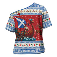 Scotland Viking Santa Christmas Cross Shoulder Shirt Funny Reindeer Norse Xmas - Wonder Print Shop