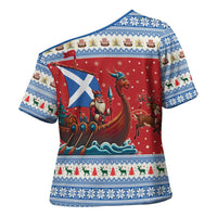 Scotland Viking Santa Christmas Cross Shoulder Shirt Funny Reindeer Norse Xmas - Wonder Print Shop