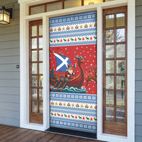 Scotland Viking Santa Christmas Door Cover Funny Reindeer Norse Xmas - Wonder Print Shop