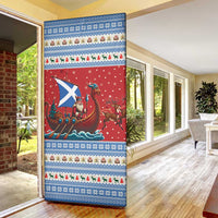 Scotland Viking Santa Christmas Door Cover Funny Reindeer Norse Xmas - Wonder Print Shop