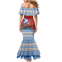 Scotland Viking Santa Christmas Family Matching Mermaid Dress and Hawaiian Shirt Funny Reindeer Norse Xmas - Wonder Print Shop