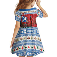 Scotland Viking Santa Christmas Family Matching Off The Shoulder Long Sleeve Dress and Hawaiian Shirt Funny Reindeer Norse Xmas - Wonder Print Shop