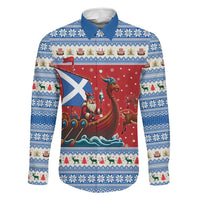 Scotland Viking Santa Christmas Family Matching Off Shoulder Short Dress and Hawaiian Shirt Funny Reindeer Norse Xmas - Wonder Print Shop