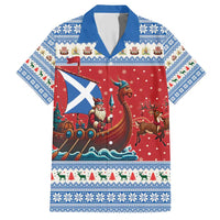 Scotland Viking Santa Christmas Family Matching Short Sleeve Bodycon Dress and Hawaiian Shirt Funny Reindeer Norse Xmas - Wonder Print Shop