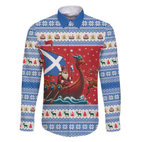Scotland Viking Santa Christmas Family Matching Short Sleeve Bodycon Dress and Hawaiian Shirt Funny Reindeer Norse Xmas - Wonder Print Shop