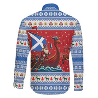 Scotland Viking Santa Christmas Family Matching Short Sleeve Bodycon Dress and Hawaiian Shirt Funny Reindeer Norse Xmas - Wonder Print Shop