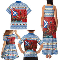 Scotland Viking Santa Christmas Family Matching Tank Maxi Dress and Hawaiian Shirt Funny Reindeer Norse Xmas - Wonder Print Shop
