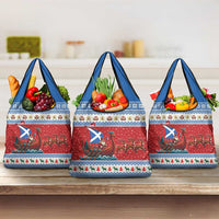 Scotland Viking Santa Christmas Grocery Bag Funny Reindeer Norse Xmas - Wonder Print Shop