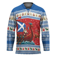Scotland Viking Santa Christmas Hockey Jersey Funny Reindeer Norse Xmas - Wonder Print Shop