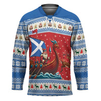 Scotland Viking Santa Christmas Hockey Jersey Funny Reindeer Norse Xmas - Wonder Print Shop