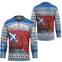Scotland Viking Santa Christmas Hockey Jersey Funny Reindeer Norse Xmas - Wonder Print Shop