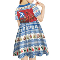 Scotland Viking Santa Christmas Kid Short Sleeve Dress Funny Reindeer Norse Xmas - Wonder Print Shop