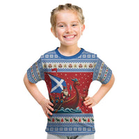 Scotland Viking Santa Christmas Kid T Shirt Funny Reindeer Norse Xmas - Wonder Print Shop