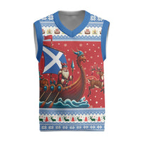 Scotland Viking Santa Christmas Knitted V-Neck Vest Funny Reindeer Norse Xmas - Wonder Print Shop