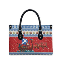 Scotland Viking Santa Christmas Leather Bag Funny Reindeer Norse Xmas - Wonder Print Shop