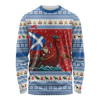 Scotland Viking Santa Christmas Long Sleeve Shirt Funny Reindeer Norse Xmas - Wonder Print Shop
