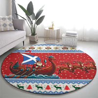 Scotland Viking Santa Christmas Round Carpet Funny Reindeer Norse Xmas - Wonder Print Shop