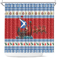 Scotland Viking Santa Christmas Shower Curtain Funny Reindeer Norse Xmas - Wonder Print Shop