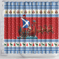 Scotland Viking Santa Christmas Shower Curtain Funny Reindeer Norse Xmas - Wonder Print Shop
