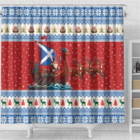 Scotland Viking Santa Christmas Shower Curtain Funny Reindeer Norse Xmas - Wonder Print Shop