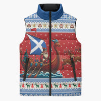 Scotland Viking Santa Christmas Sleeveless Puffer Jacket Funny Reindeer Norse Xmas - Wonder Print Shop