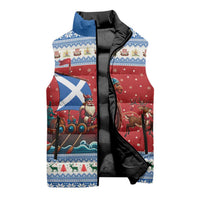 Scotland Viking Santa Christmas Sleeveless Puffer Jacket Funny Reindeer Norse Xmas - Wonder Print Shop