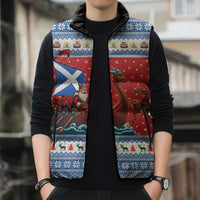 Scotland Viking Santa Christmas Sleeveless Puffer Jacket Funny Reindeer Norse Xmas - Wonder Print Shop