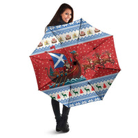 Scotland Viking Santa Christmas Umbrella Funny Reindeer Norse Xmas - Wonder Print Shop