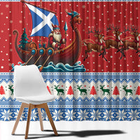Scotland Viking Santa Christmas Window Curtain Funny Reindeer Norse Xmas - Wonder Print Shop
