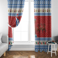 Scotland Viking Santa Christmas Window Curtain Funny Reindeer Norse Xmas - Wonder Print Shop
