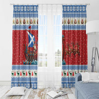 Scotland Viking Santa Christmas Window Curtain Funny Reindeer Norse Xmas - Wonder Print Shop
