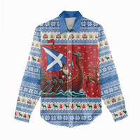 Scotland Viking Santa Christmas Women Casual Shirt Funny Reindeer Norse Xmas - Wonder Print Shop