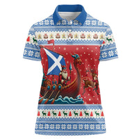 Scotland Viking Santa Christmas Women Polo Shirt Funny Reindeer Norse Xmas - Wonder Print Shop
