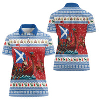 Scotland Viking Santa Christmas Women Polo Shirt Funny Reindeer Norse Xmas - Wonder Print Shop
