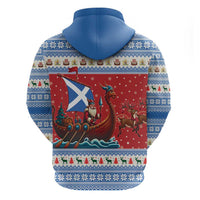 Scotland Viking Santa Christmas Zip Hoodie Funny Reindeer Norse Xmas - Wonder Print Shop