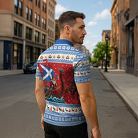 Scotland Viking Santa Christmas Zipper Polo Shirt Funny Reindeer Norse Xmas - Wonder Print Shop