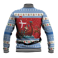 Denmark Viking Santa Christmas Baseball Jacket Funny Reindeer Norse Xmas - Wonder Print Shop