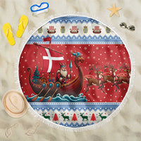 Denmark Viking Santa Christmas Beach Blanket Funny Reindeer Norse Xmas - Wonder Print Shop
