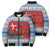 Denmark Viking Santa Christmas Bomber Puffer Jacket Funny Reindeer Norse Xmas - Wonder Print Shop