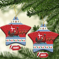 Denmark Viking Santa Christmas Ceramic Ornament Funny Reindeer Norse Xmas - Wonder Print Shop