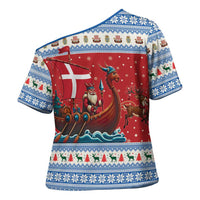 Denmark Viking Santa Christmas Cross Shoulder Shirt Funny Reindeer Norse Xmas - Wonder Print Shop