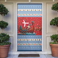 Denmark Viking Santa Christmas Door Cover Funny Reindeer Norse Xmas - Wonder Print Shop