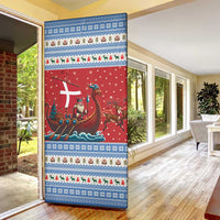 Denmark Viking Santa Christmas Door Cover Funny Reindeer Norse Xmas - Wonder Print Shop