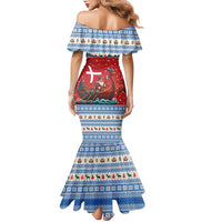 Denmark Viking Santa Christmas Family Matching Mermaid Dress and Hawaiian Shirt Funny Reindeer Norse Xmas - Wonder Print Shop