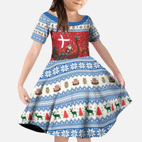 Denmark Viking Santa Christmas Family Matching Off Shoulder Maxi Dress and Hawaiian Shirt Funny Reindeer Norse Xmas - Wonder Print Shop