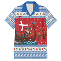 Denmark Viking Santa Christmas Family Matching Off Shoulder Short Dress and Hawaiian Shirt Funny Reindeer Norse Xmas - Wonder Print Shop