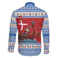 Denmark Viking Santa Christmas Family Matching Off Shoulder Short Dress and Hawaiian Shirt Funny Reindeer Norse Xmas - Wonder Print Shop