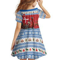 Denmark Viking Santa Christmas Family Matching Summer Maxi Dress and Hawaiian Shirt Funny Reindeer Norse Xmas - Wonder Print Shop