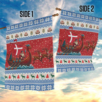 Denmark Viking Santa Christmas Garden Flag Funny Reindeer Norse Xmas - Wonder Print Shop